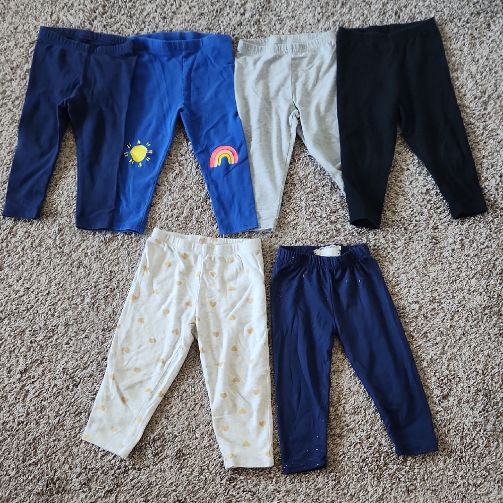 Girls Navy, Royal Blue, Black, Gray And  Legging Pack - Kids Bottoms 18m